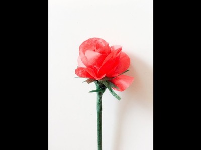 Paper craft flower. DIY rose en papier de soie.
