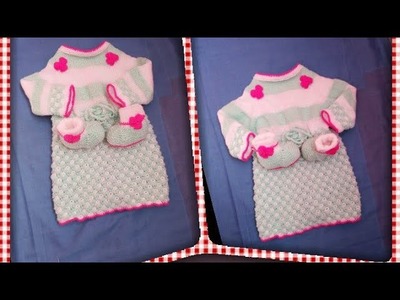 Tuto tricot  robe de bébé 6-18 mois à motif de  point ajouré 3