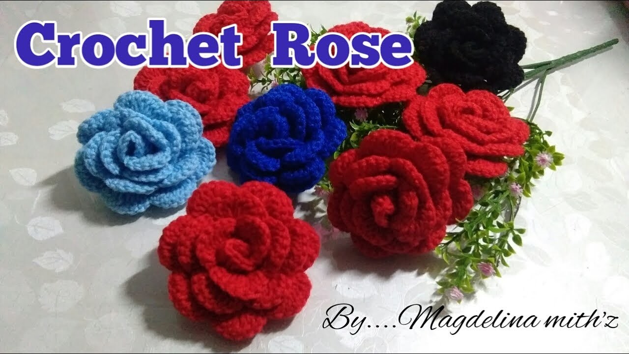 Crochet Rose @ Cara Kait Rose Gulung