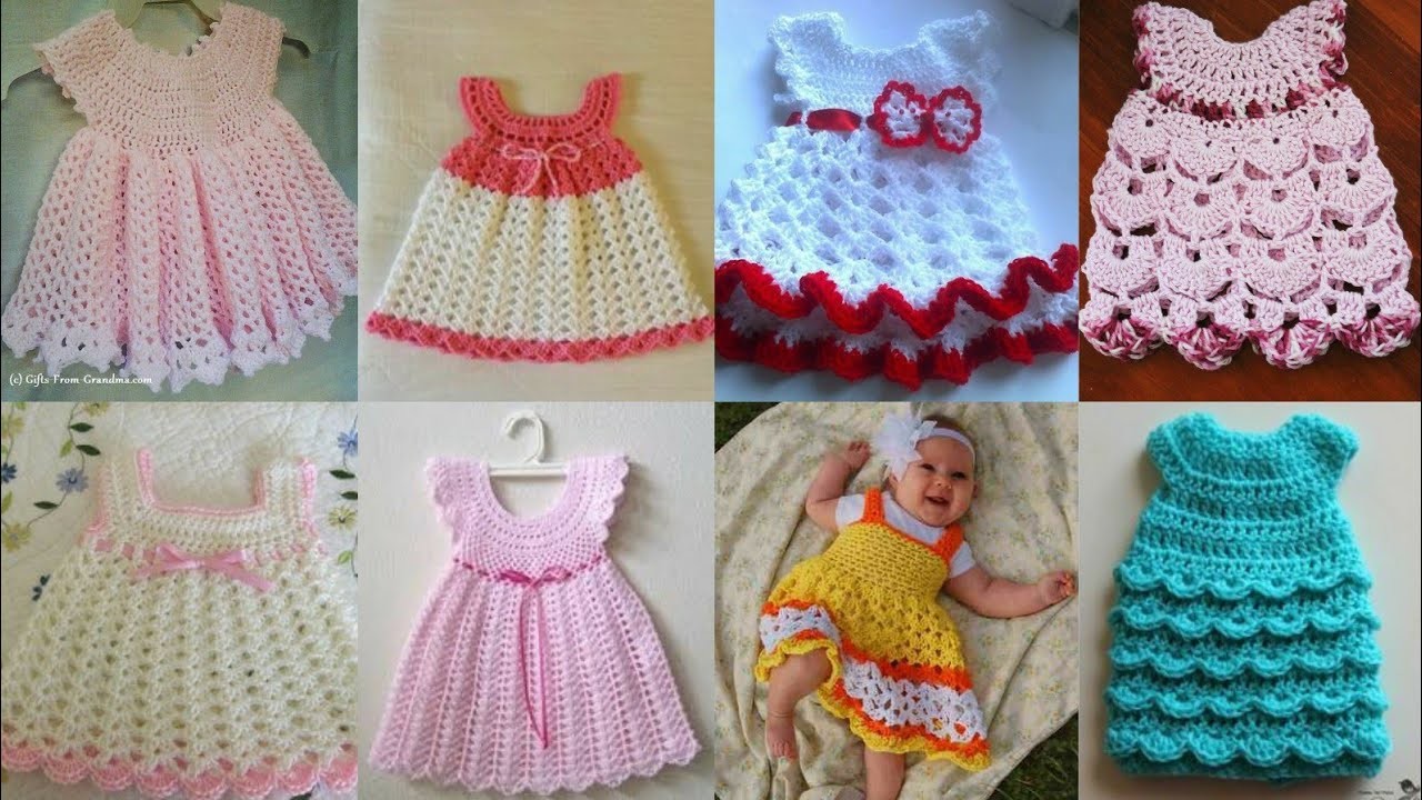 Beautiful crochet frocks || crochet baby dresses