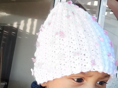Tuto crochet bonnet de bébé au crochet super facile taille naissance.bonnet facile au crochet