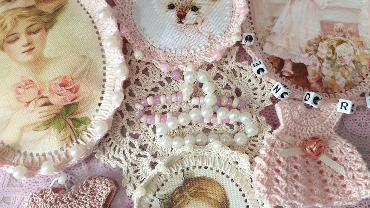 #scrap #crochet #tuto #shabby
Images crochetées avec des perles et créas