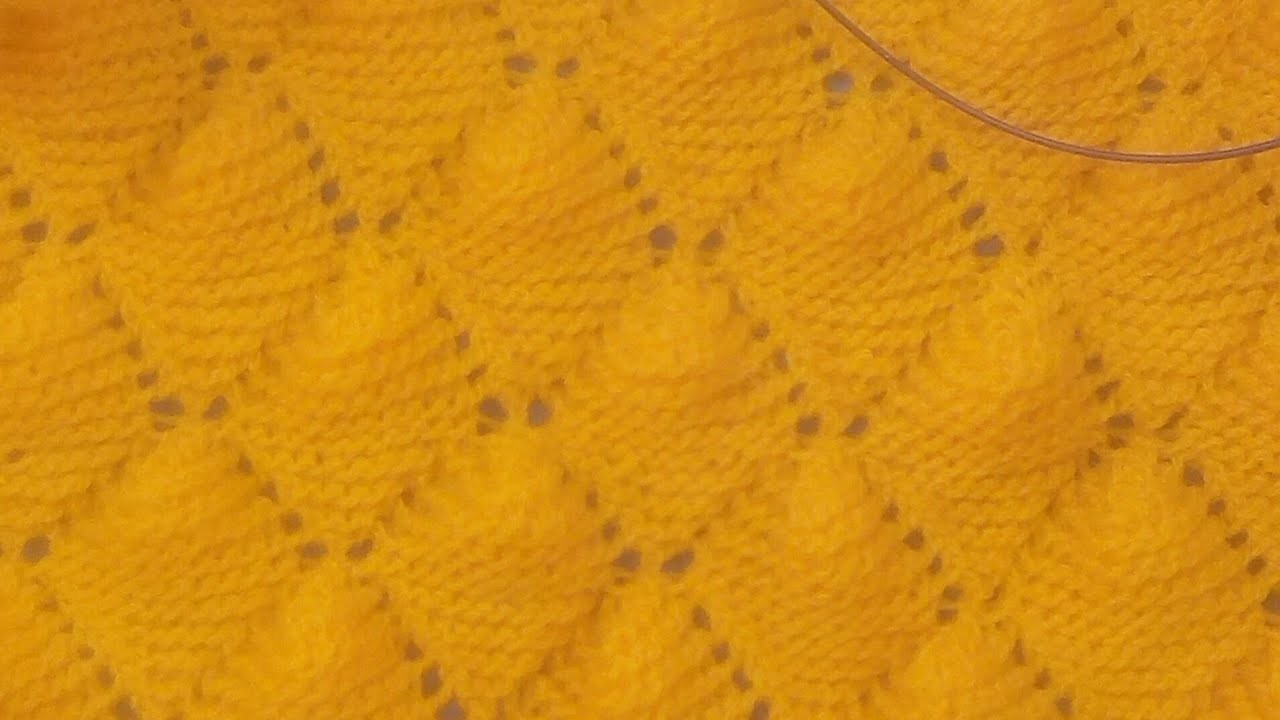 Tuto le point de coquillages au tricot.point ajouré de diamant au tricot.motif diamant au tricot