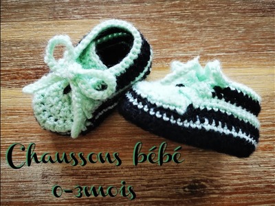 Tuto Crochet " Chaussons bébé 0-3mois"