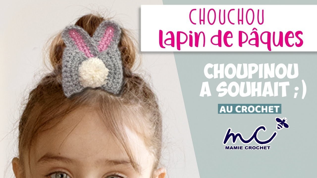 Comment faire un chouchou lapin de Pâques au crochet , tuto pas à pas