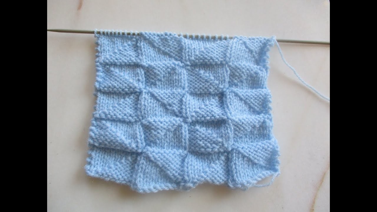 Point de Damier en diagonale au tricot - La Grenouille Tricote