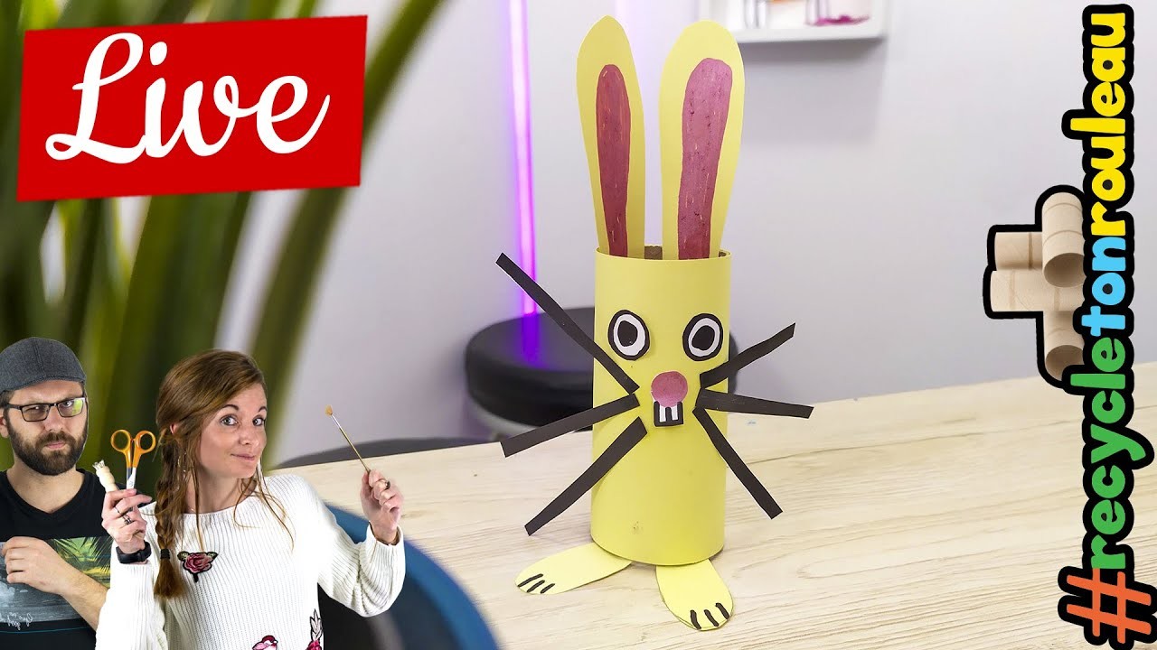 ???? Le Live - Lapin de pâques en rouleau de papier toilette - Manzabull #recycletonrouleau