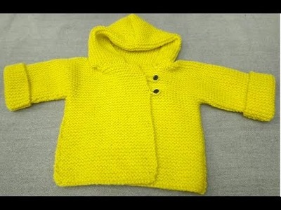 Gilet paletot en une pièce au tricot pour bébé de 6 mois