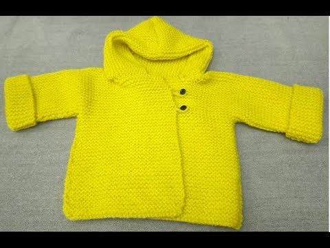 Gilet paletot en une pièce au tricot pour bébé de 6 mois