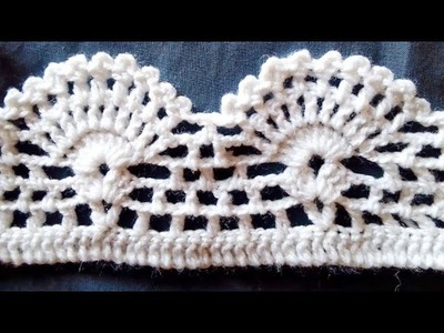 How To Crochet Circle Border Lace.Crochet Pattern For Baby Frock Shawal Ladies Sweater