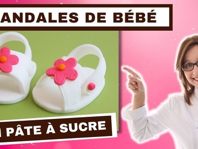 ☀️ SANDALES DE BÉBÉ EN PÂTE À SUCRE ☀️. How to make Fondant Baby Shoes Cake Topper