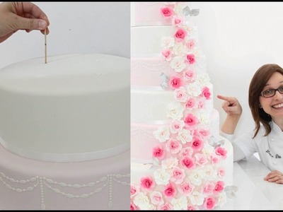 ???? STRUCTURE ET MONTAGE d'une Pièce Montée de Mariage Pâte à sucre. Wedding Cake Structure Tutorial