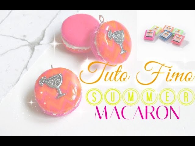 . Tuto fimo : summer macaron ~ néon et géométrique \\ polymère clay tutorial