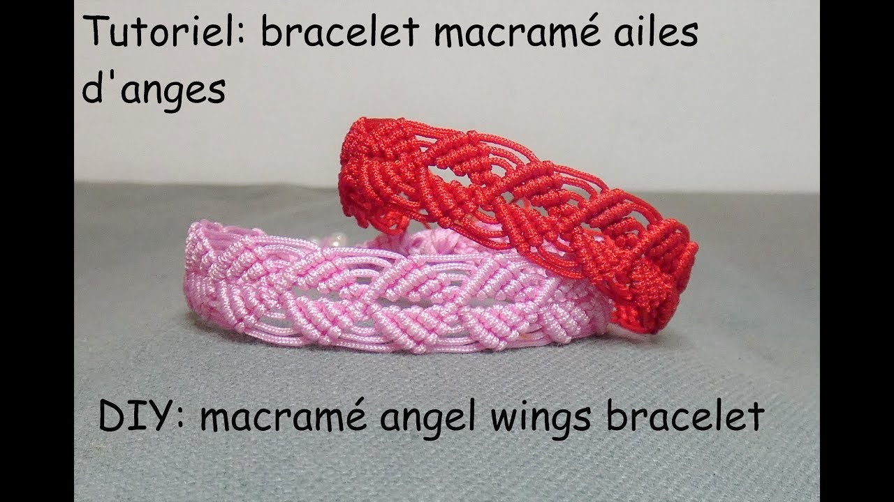 Tutoriel: bracelet macrame ailes d'anges (DIY: macrame angel wings bracelet)