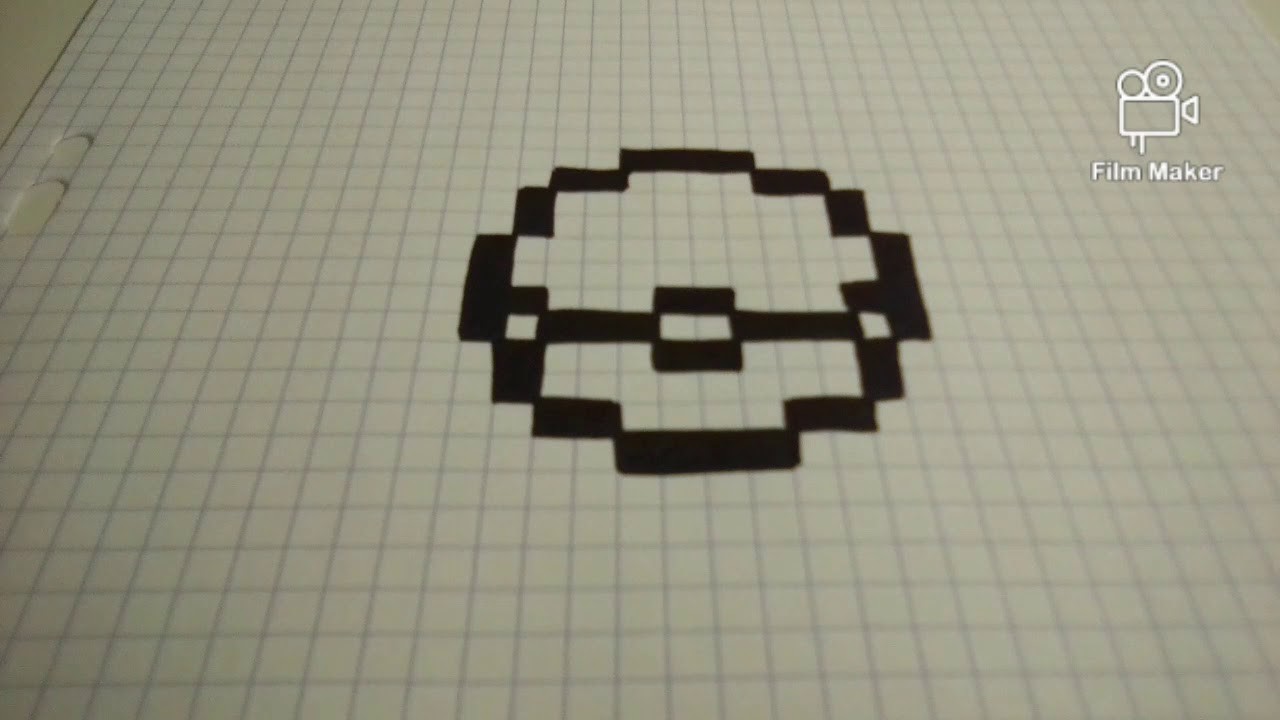 Dessin pixel Pokéball