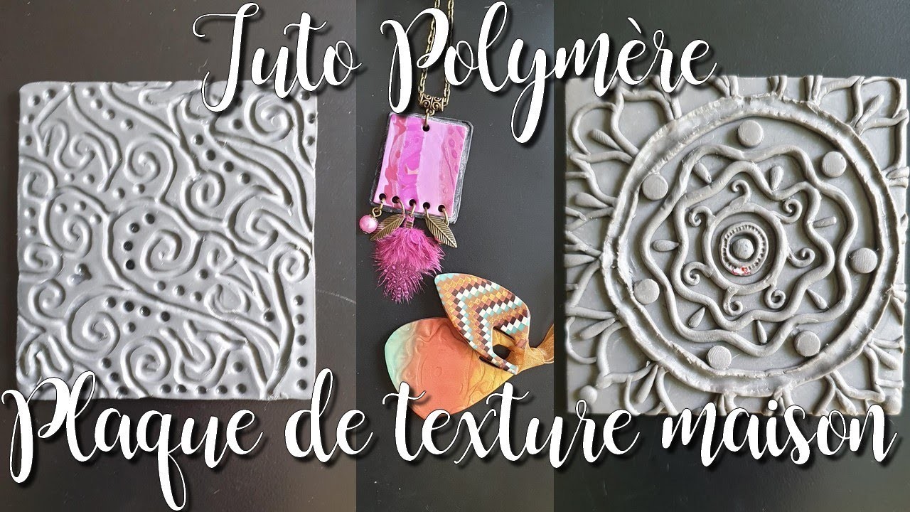 Tuto Polymère : comment réaliser une plaque de texture maison + 2 bijoux