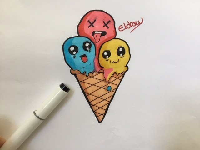 Tuto dessin glace kawaii