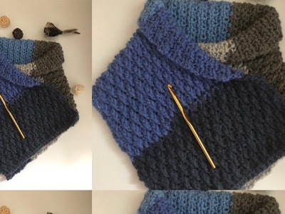 Col en crochet : alpine stitch