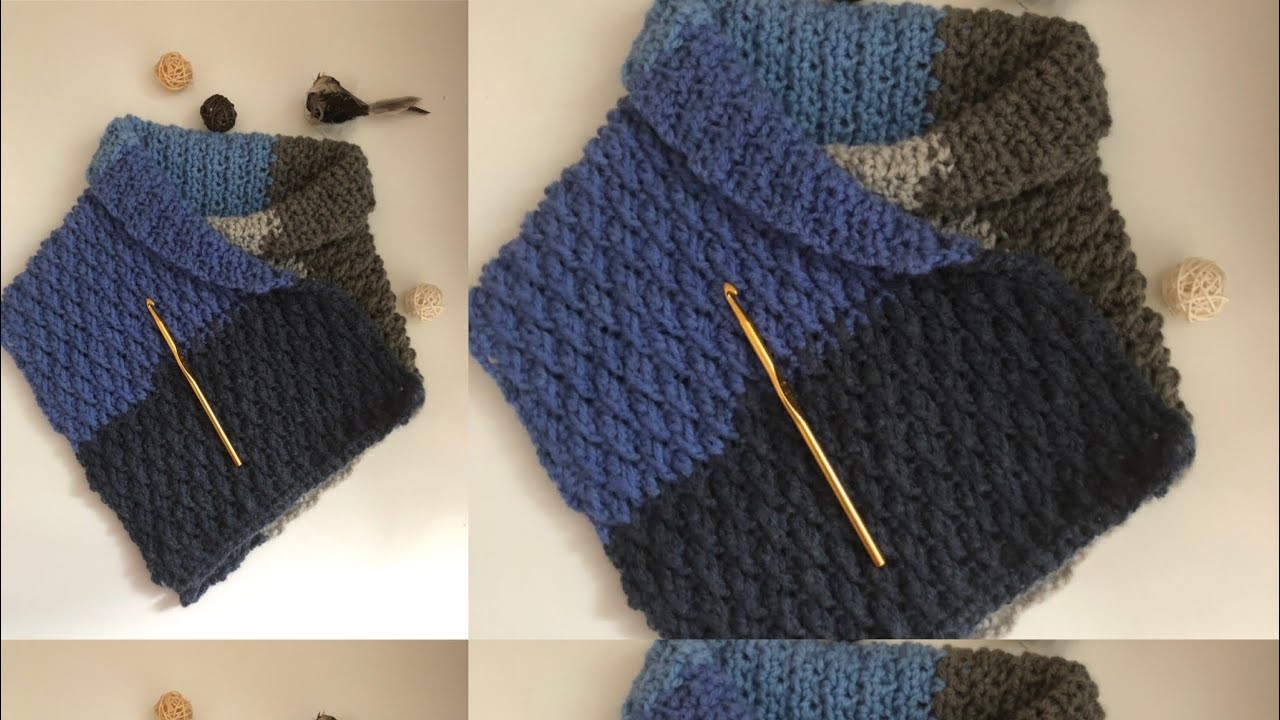 Col en crochet : alpine stitch
