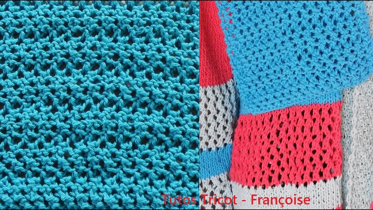 Tuto Tricot tricoter un point mousse ajouré réversible facile débutant pour écharpe châle étole