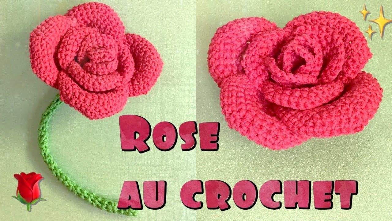 Rose au crochet - Tuto en français facile - Modèle fleur Explications Fiche - Décoration florale ????
