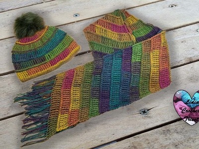 Écharpe Bonnet " Amazonie" Crochet "Lidia Crochet Tricot"