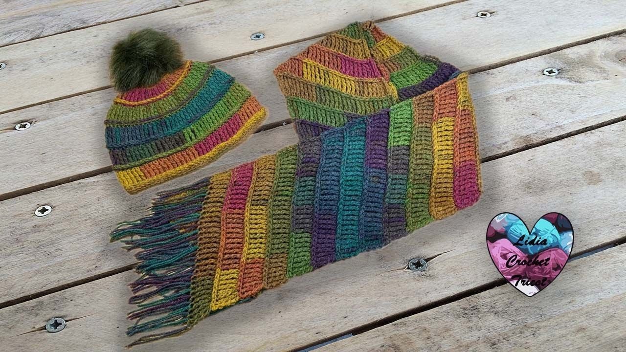 Écharpe Bonnet " Amazonie" Crochet "Lidia Crochet Tricot"