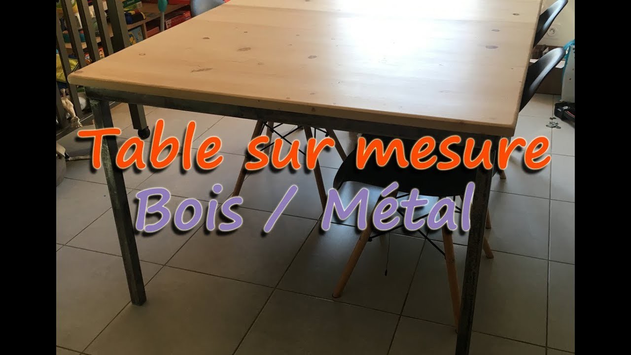 Table Bois et métal, style industriel #DIY #metal #bois