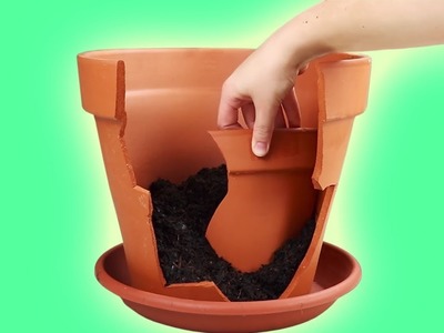 Transformez un pot de fleurs cassé en un jardin féérique