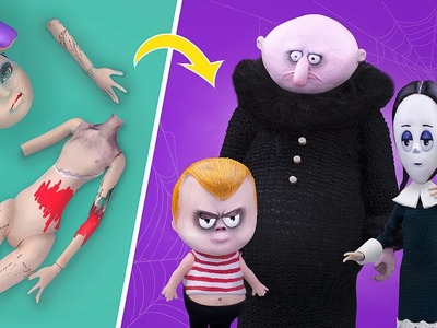 Jamais Trop Âgée Pour Jouer a la Poupée ! 8 Membres de la Famille Addams en Barbie et LOL DIY