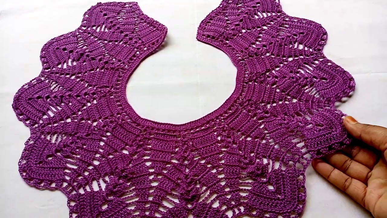 Crochet Leaf.crochet baby neck.কুশি কাটার কাজ.কুশি কাটার পাতা