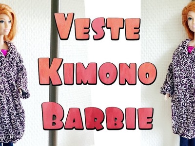 Veste Kimono Poupée Barbie au Crochet -Tuto français facile - Modèle Patron Fiche Explications