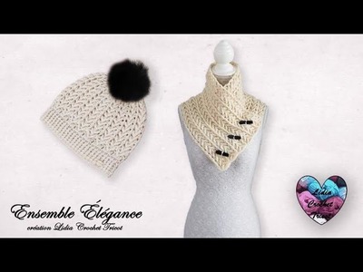 Ensemble Bonnet et Col « Élégance » Crochet Relief «Lidia Crochet Tricot»