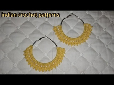 Crochet Tutorial,Crochet Earrings tutorial in Hindi.Urdu,Indian crochet patterns
