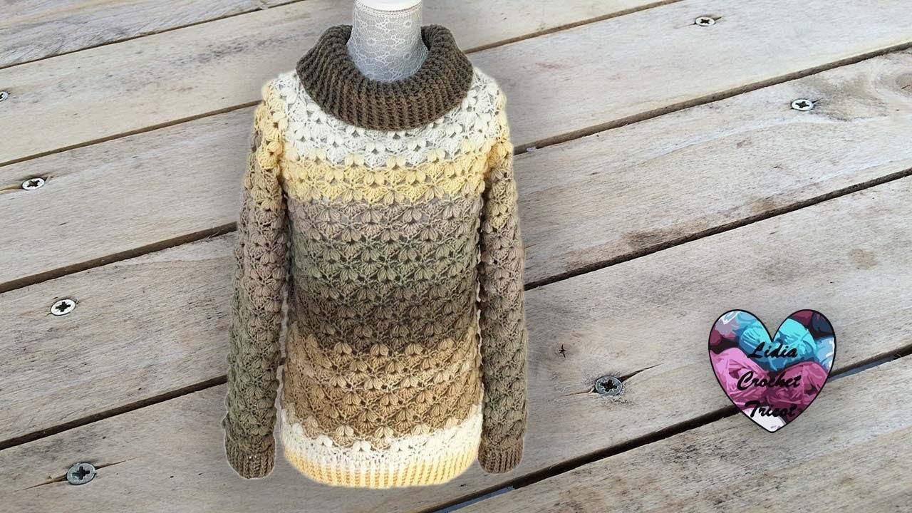 Pull Petits Coeurs Crochet "Lidia Crochet Tricot"