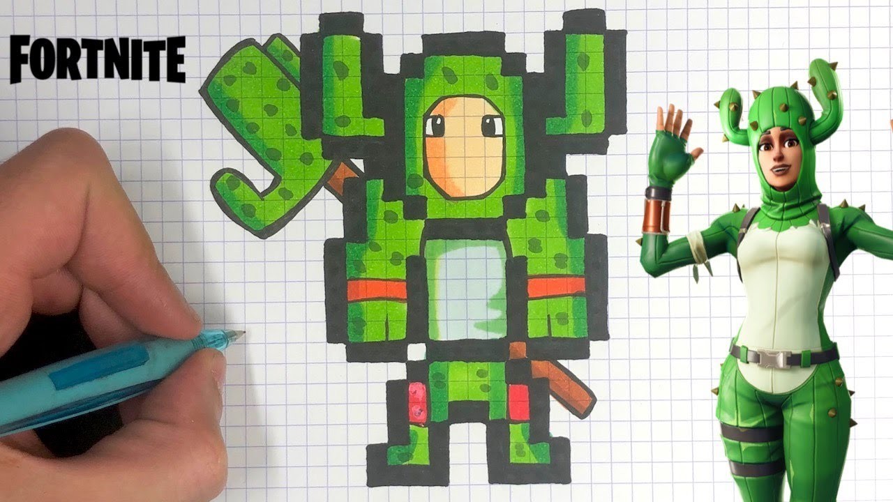 TUTO PIXEL ART Skin CACTUS FORTNITE