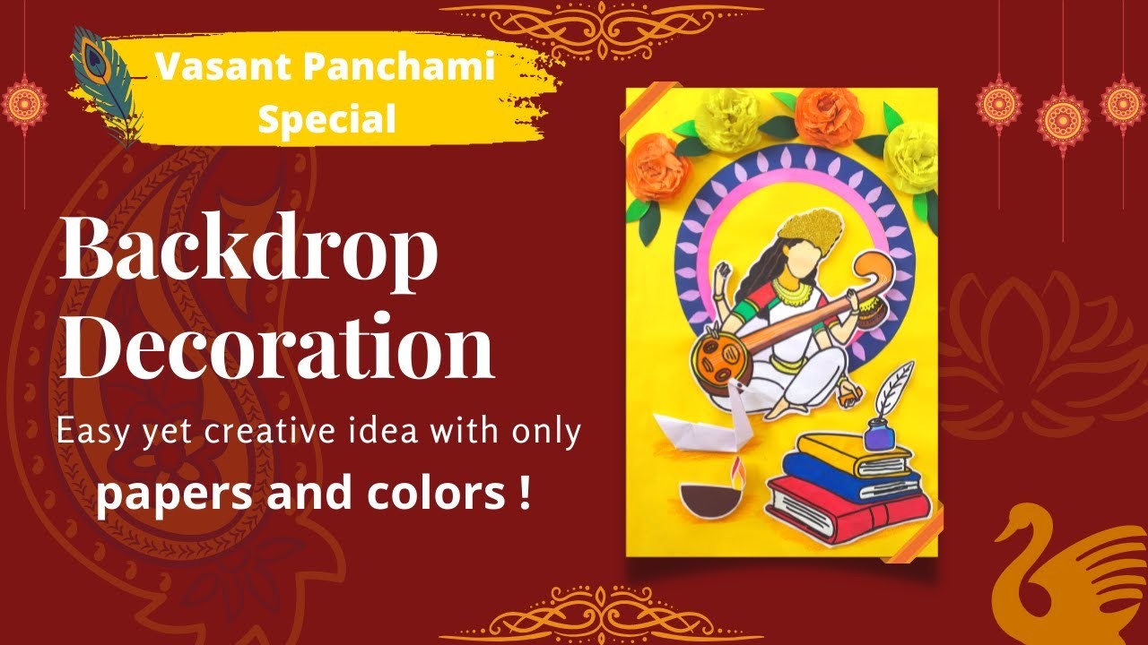 Vasant Panchami 2022 | #SaraswatiPuja | #Vasant | #festiveBackdrop | #diy | #papercraft | #origami