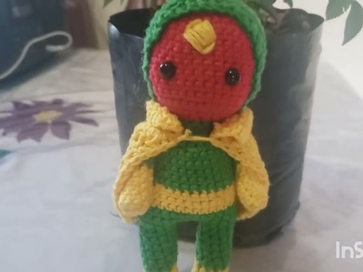 Vision de avengers tejido a crochet