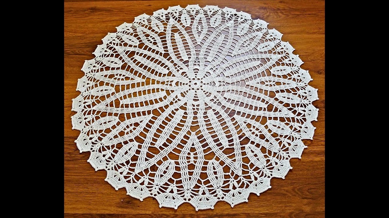Round doily crochet with pattern     مفرش كروشي دائري مع شرح الباترون خطوة خطوة