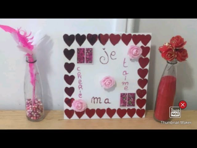 Tuto.DIY Carte toile  Cadeau St Valentin #7