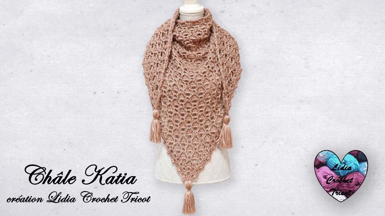 Châle "Katia" Crochet Relief "Lidia Crochet Tricot" tutoriel facile