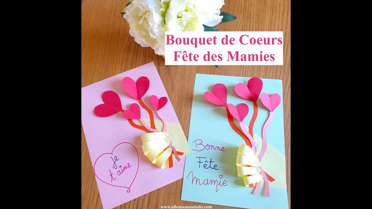 DIY Tuto Fête des Mamies: Le Bouquet de Coeurs en Papier!