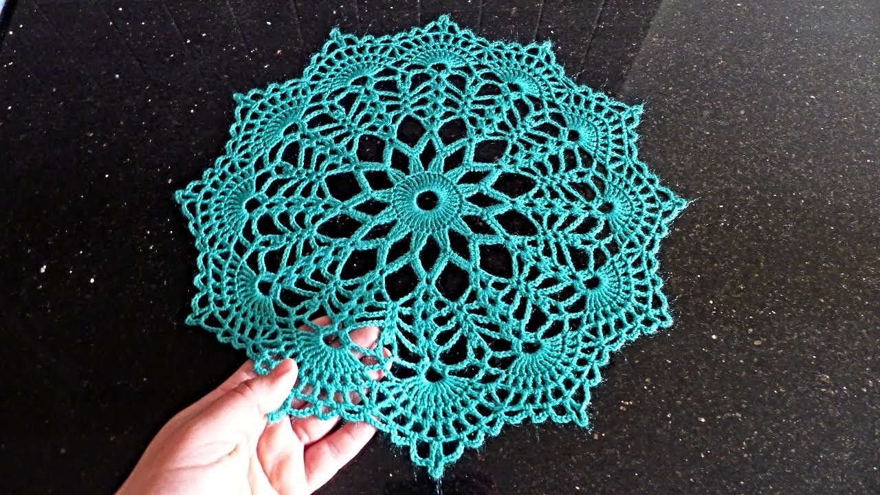 مفرش كروشي دائري للصحون  round dishcloth crochet