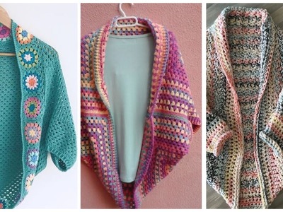 Crochet cocoon cardigan.Casual Style Comfortable cardigans