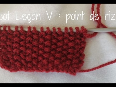 Au tricot Le point de riz facile