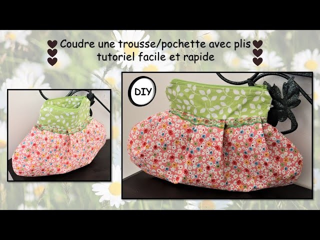 Coudre une trousse en tissu avec des plis et dentelle tutoriel débutants facile Anna couture DIY