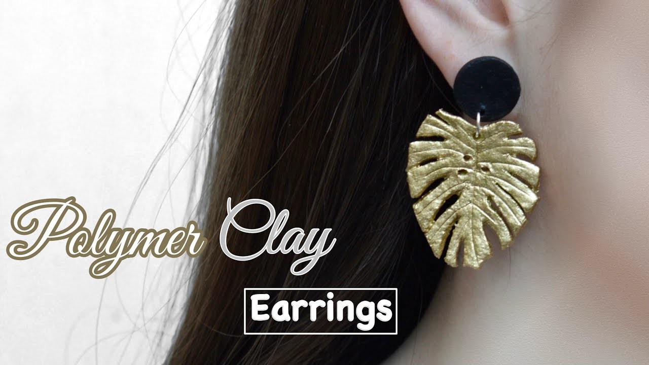 Boucles d'oreilles feuilles Monstera | Polymer Clay Earrings
