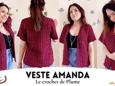 Veste au crochet Modèle Amanda - Sans couture - Facile et rapide - Tuto en français Toutes tailles