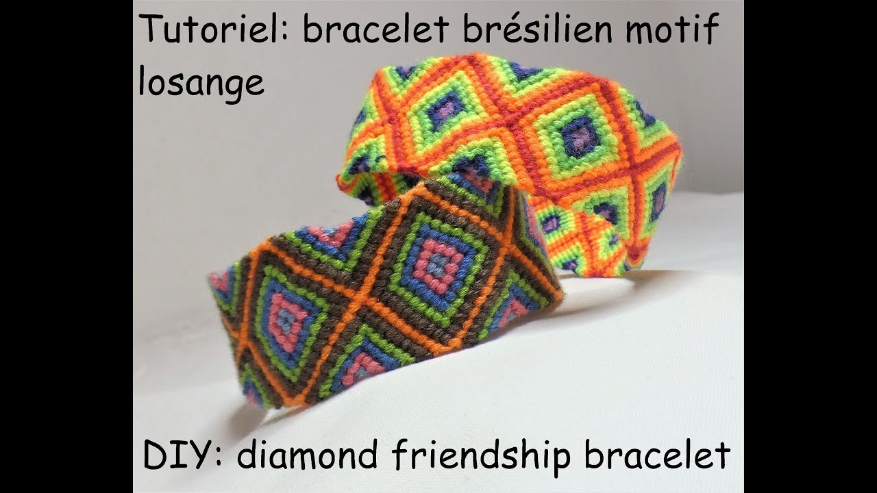 Tutoriel: bracelet brésilien motif losange (DIY: diamond friendship bracelet)