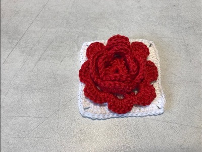 Tuto rose granny square au crochet
